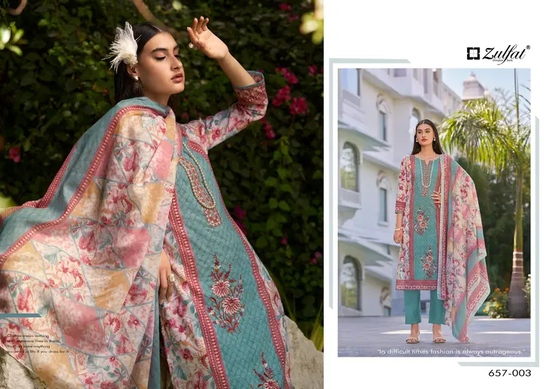 Venisha By Zulfat Cotton Printed Wholesale Dress Material In India